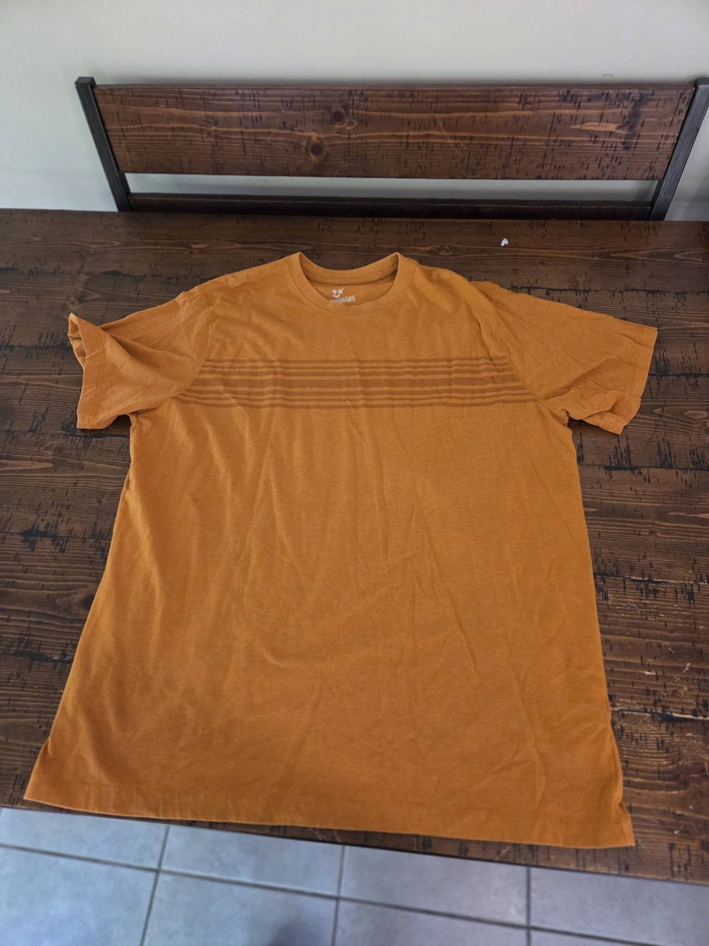 Men's Short Sleeve Orange Crewneck Shirt
